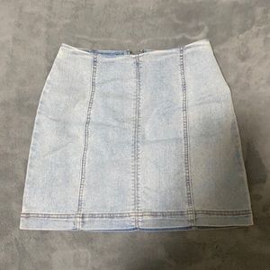 Light Denim mini skirt.